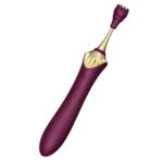 Мультифункціональний вібратор Zalo — Bess 2 Velvet Purple, 4 насадки, підігрів - Зображення 5