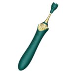 Мультифункціональний вібратор Zalo — Bess 2 Turquoise Green, 4 насадки, підігрів - Зображення 5