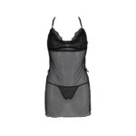 Сорочка Passion DELIENA CHEMISE S/M black, стрінги із заниженою талією - Зображення 3
