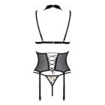Корсет з відкритими грудьми Passion DOMINICA CORSET XXL/XXXL beige, пажі для панчіх, стрінги - Зображення 4