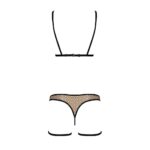 Еротичний комплект спідньої білизни Passion GABI SET S/M beige, трусики з гартерами - Зображення 4