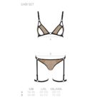 Еротичний комплект спідньої білизни Passion GABI SET XXL/XXXL beige, трусики з гартерами - Зображення 5