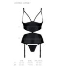 Корсет з відкритими грудьми Passion JANNIES CORSET XXL/XXXL black, стрінги в наборі - Зображення 5