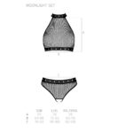 Білизна з відкритим доступом Passion MOONLIGHT SET S/M black, топ, стрінги - Зображення 5