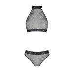 Білизна з відкритим доступом Passion MOONLIGHT SET S/M black, топ, стрінги - Зображення 3