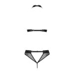 Білизна з відкритим доступом Passion MOONLIGHT SET S/M black, топ, стрінги - Зображення 4