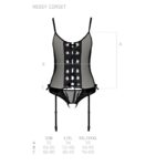 Корсет зі шнурівкою Passion NESSY CORSET S/M black, стрінги з відкритим доступом, пажі для панчіх - Зображення 5