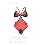 Напівпрозоре боді з мереживом Passion PEONIA BODY XXL/XXXL red - Зображення 5