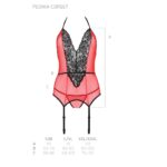 Корсет з пажами для панчіх Passion PEONIA CORSET S/M red, стрінги - Зображення 6