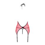 Корсет з пажами для панчіх Passion PEONIA CORSET XXL/XXXL red стрінги - Зображення 5