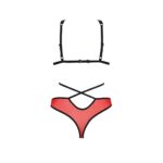 Комплект білизни Passion PEONIA SET S/M red, бра, трусики - Зображення 4