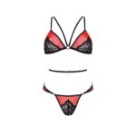 Комплект білизни Passion PEONIA SET S/M red, бра, трусики - Зображення 3