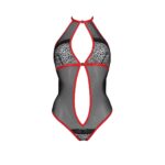 Сітчасте боді з мереживом на грудях Passion SATARA BODY XXL/XXXL red - Зображення 3