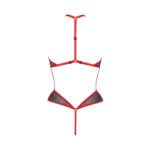 Сітчасте боді з мереживом на грудях Passion SATARA BODY XXL/XXXL red - Зображення 4