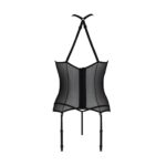 Корсет з пажами Passion SATARA CORSET XXL/XXXL black, стрінги, мереживо, застібки спереду та ззаду - Зображення 4