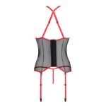 Корсет з пажами Passion SATARA CORSET S/M red, стрінги, мереживо, застібки спереду та ззаду - Зображення 4
