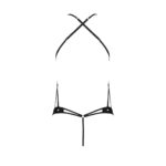 Боді з відкритим доступом Passion TASMINA BODY XXL/XXXL, black, екошкіра, шнурівки, ажурні мережива - Зображення 4