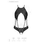 Боді з відкритим доступом Passion TASMINA BODY XXL/XXXL, black, екошкіра, шнурівки, ажурні мережива - Зображення 5
