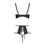 Комплект білизни Passion TASMINA SET L/XL black, ліф, високі трусики з корсетом ззаду - Зображення 4