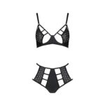 Комплект білизни Passion TASMINA SET XXL/XXXL black, ліф, високі трусики з корсетом ззаду - Зображення 3