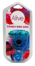 Ерекційне віброкільце Alive: Double Ding Ring Blue, два мотори - Зображення 2