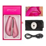 Вакуумний кліторальний стимулятор Womanizer Liberty Pink, магнітна кришка, 2 насадки - Зображення 6