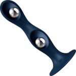 Дилдо Satisfyer Double Ball-R Dark Blue, унісекс, рухомі кульки всередині, на присосці - Зображення 3