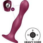Дилдо Satisfyer Double Ball-R Red, унісекс, рухомі кульки всередині, на присосці - Зображення 2