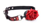 Кляп з трояндою Master Series: Eye-Catching Ball Gag With Rose, чорно-червоний - Зображення 2