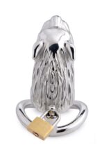Клітка для пеніса Master Series: Tiger King Cock Cage With Lock, три кільця, замок, три ключі - Зображення 4