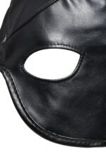 Маска з рогами Master Series: Dungeon Demon Bondage Mask with Horns, чорна - Зображення 5