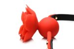 Силіконовий кляп з трояндою Master Series: Blossom Silicone Rose Gag – Red - Зображення 4