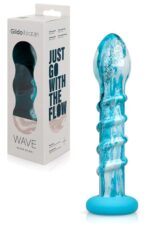 Скляний дилдо Gildo Ocean Wave, з силіконовою основою - Зображення 8
