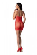 Ажурна мінісукня на тонких бретелях Passion BS096 One Size, red, плетіння на грудях - Зображення 2