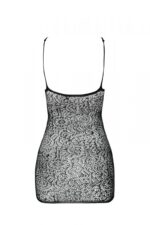 Ажурна мінісукня на тонких бретелях Passion BS096 One Size, white, плетіння на грудях - Зображення 4