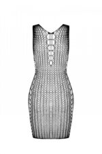 Мінісукня з вертикальним візерунком Passion BS097 One Size, white, плетіння з боків - Зображення 4