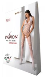 Бодістокінг з плетінням на животику Passion BS100 One Size, white, декоративний шов, з доступом - Зображення 6