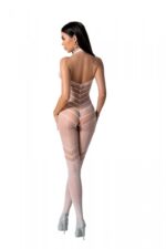 Бодістокінг з плетінням на животику Passion BS100 One Size, white, декоративний шов, з доступом - Зображення 2