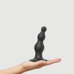 Насадка для страпона Strap-On-Me Dildo Plug Beads Black S - Зображення 2