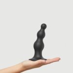 Насадка для страпона Strap-On-Me Dildo Plug Beads Black M - Зображення 2