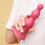 Насадка для страпона Strap-On-Me Dildo Plug Beads Framboise Metallic XL - Зображення 5