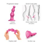 Насадка для страпона Strap-On-Me Dildo Plug Beads Framboise Metallic XL - Зображення 3