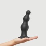 Насадка для страпона Strap-On-Me Dildo Plug Beads Black XXL - Зображення 2