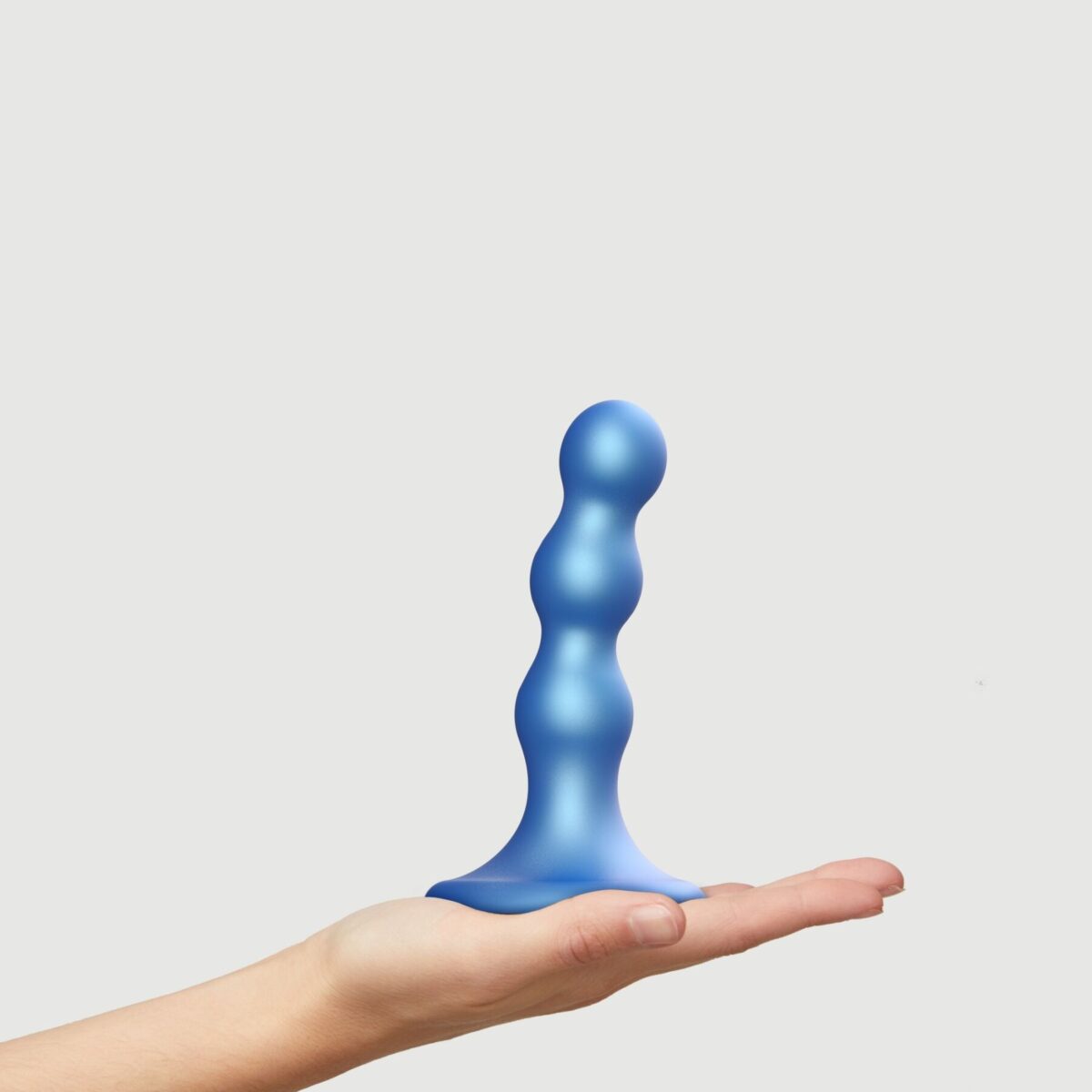 Насадка для страпона Strap-On-Me Dildo Plug Balls Blue Metallic S - Зображення 2
