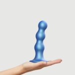 Насадка для страпона Strap-On-Me Dildo Plug Balls Blue Metallic L - Зображення 2