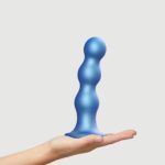 Насадка для страпона Strap-On-Me Dildo Plug Balls Blue Metallic XL - Зображення 2