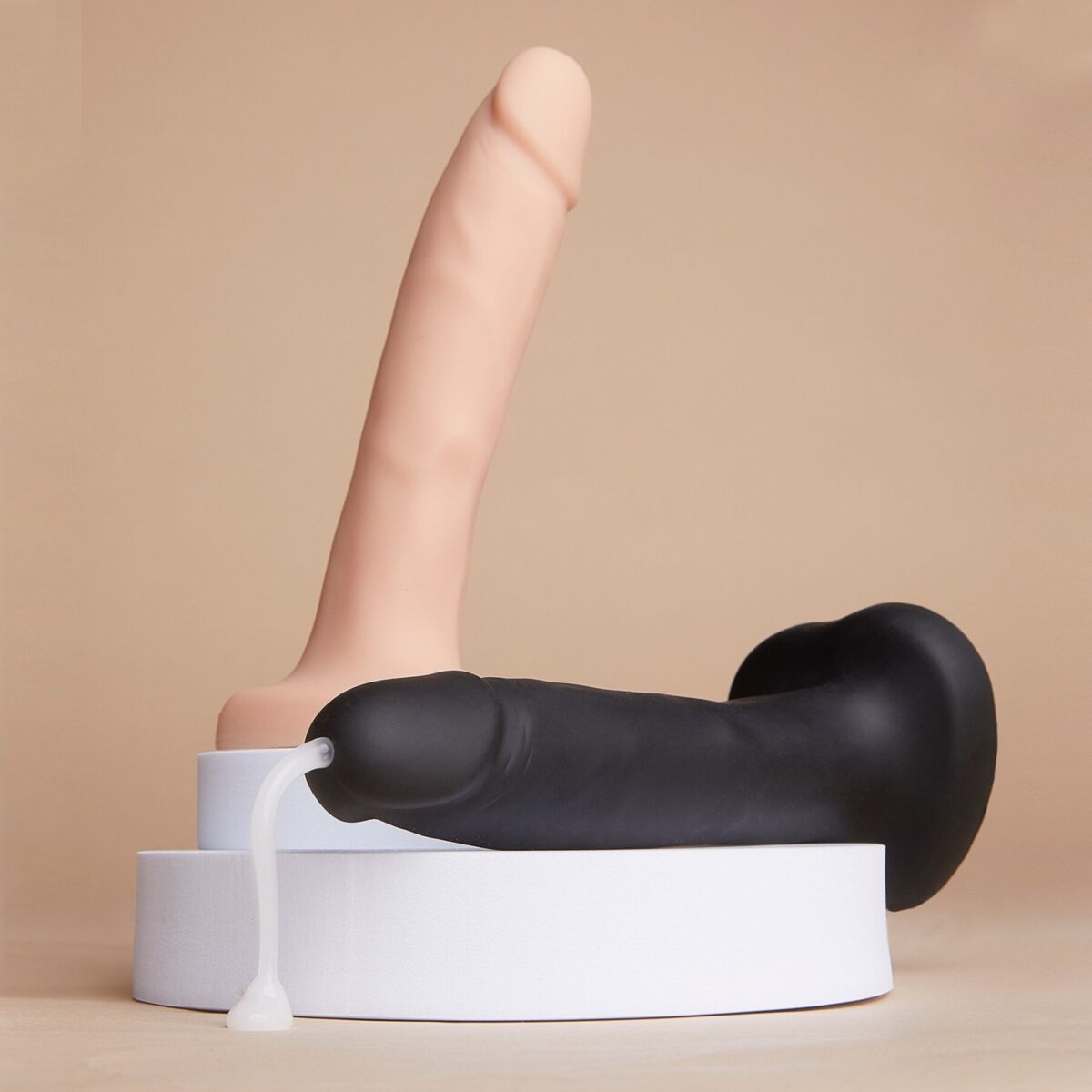 Фалоімітатор, що кінчає Strap-On-Me Squirting Cum Dildo Realistic Black, діам. 3,9 см, силікон - Зображення 7