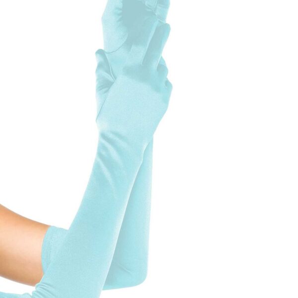 Довгі атласні рукавички Leg Avenue Extra Long Satin Gloves, One Size, світло-блакитні