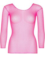 Сітчастий топ Leg Avenue Long Sleeves T-Shirts Neon Pink, One Size - Зображення 3