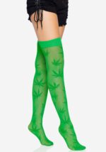 Панчохи з малюнком Leg Avenue 420 Net thigh highs Green - Зображення 5